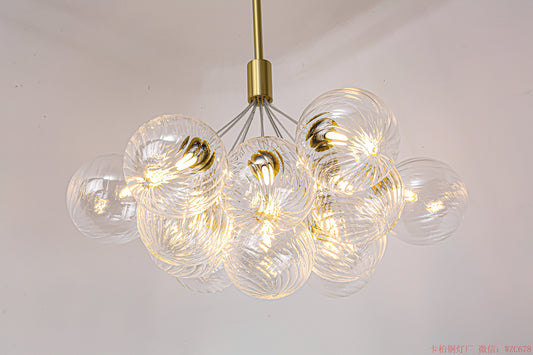 Large Round glass ball bunch chandelier