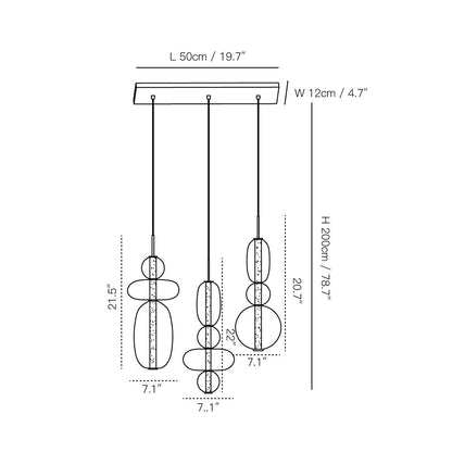 Candied Glass Combo Chandelier