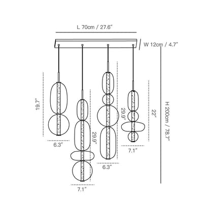 Candied Glass Combo Chandelier