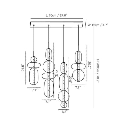 Candied Glass Combo Chandelier