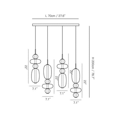 Candied Glass Combo Chandelier