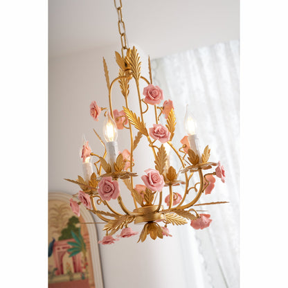 Ceramic Rose Chandelier