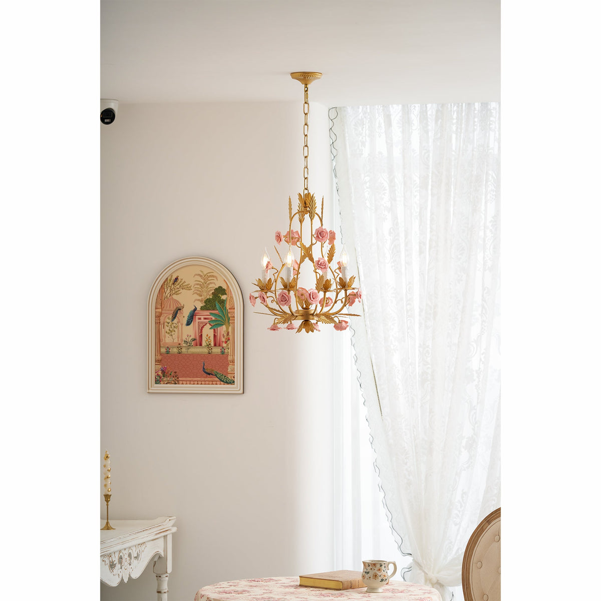 Ceramic Rose Chandelier