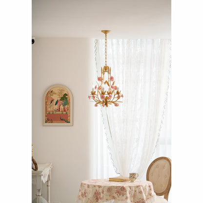 Ceramic Rose Chandelier