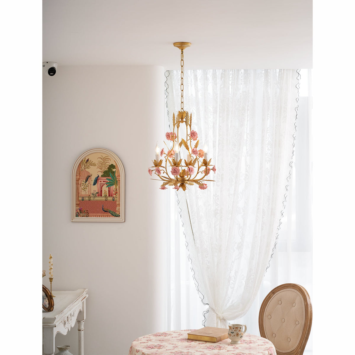 Ceramic Rose Chandelier