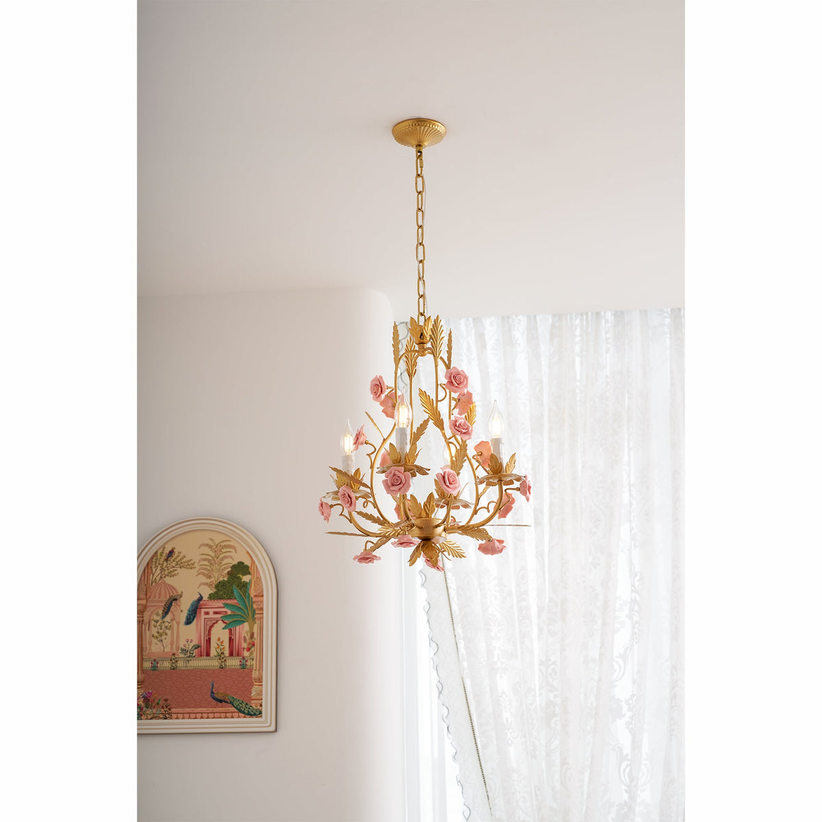 Ceramic Rose Chandelier