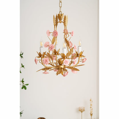 Ceramic Rose Chandelier