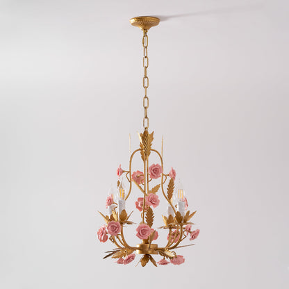 Ceramic Rose Chandelier