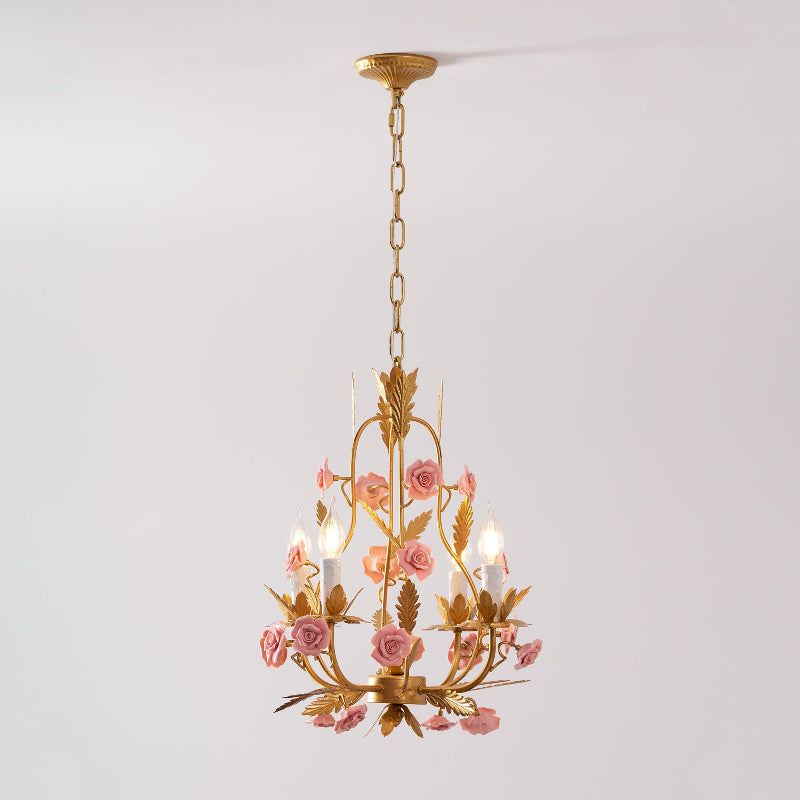 Ceramic Rose Chandelier