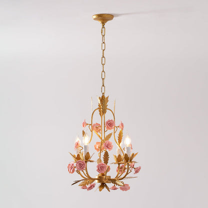 Ceramic Rose Chandelier