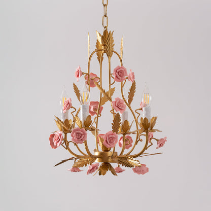 Ceramic Rose Chandelier