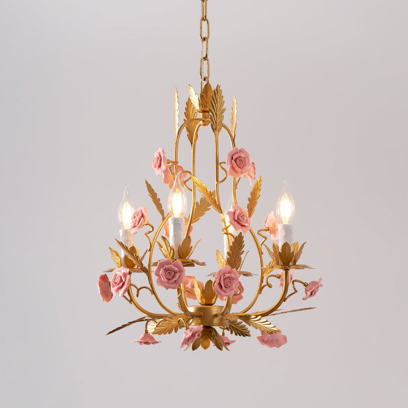 Ceramic Rose Chandelier