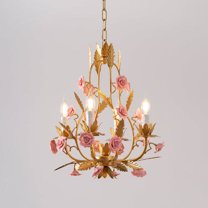 Ceramic Rose Chandelier