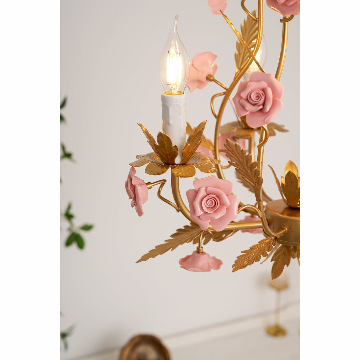 Ceramic Rose Chandelier
