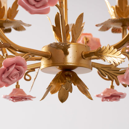 Ceramic Rose Chandelier