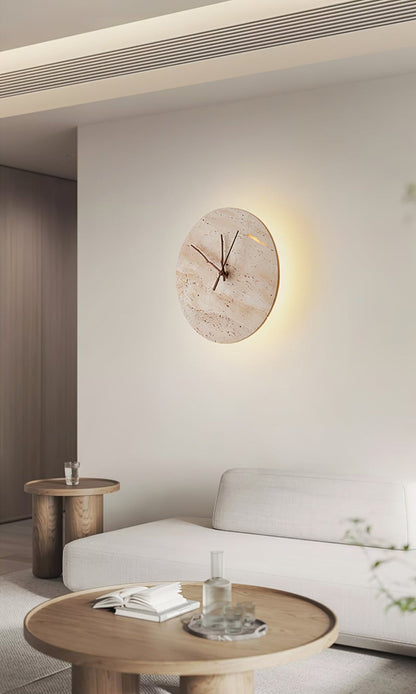 Clock Travertine Wall Lamp