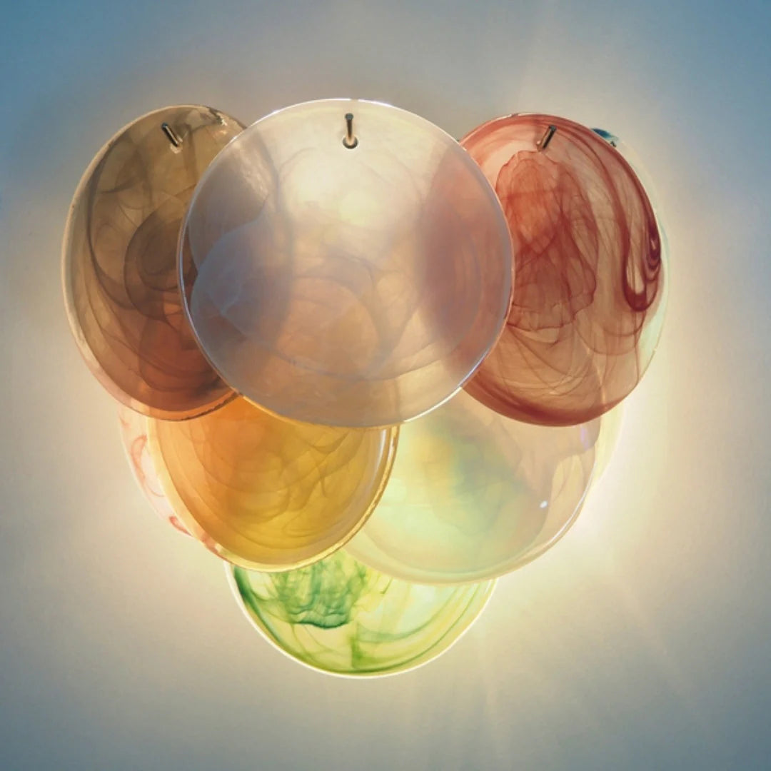 Colorful Murano Disc Wall Lamp