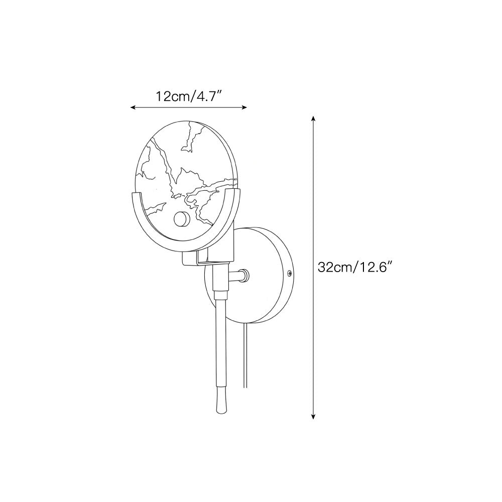 Crescent Cradle Alabaster Plug-in Wall Sconce