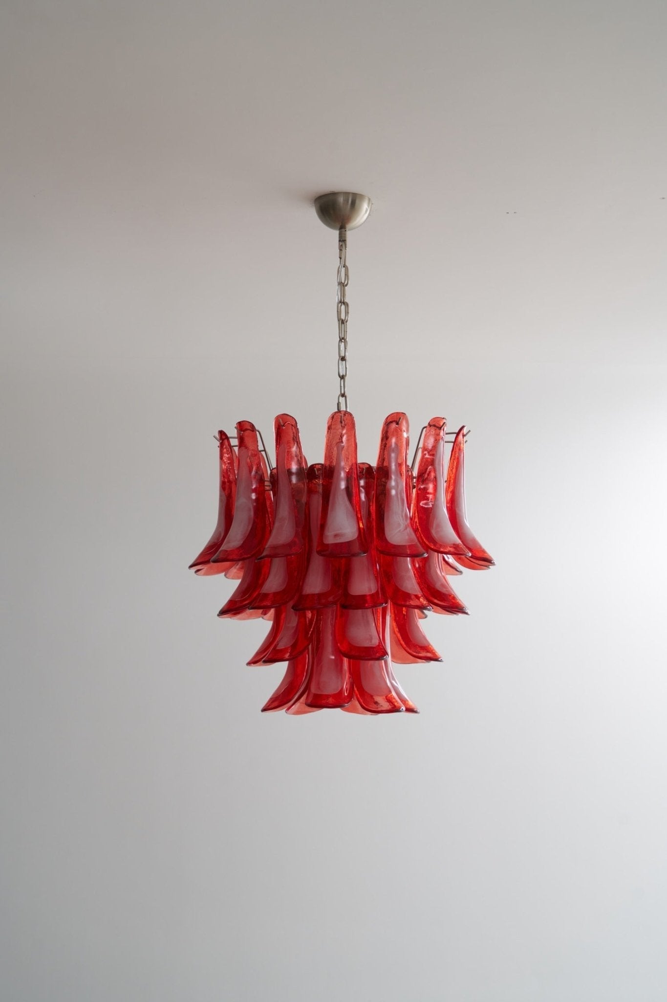 Crimson Glass Murano Petals Chandelier