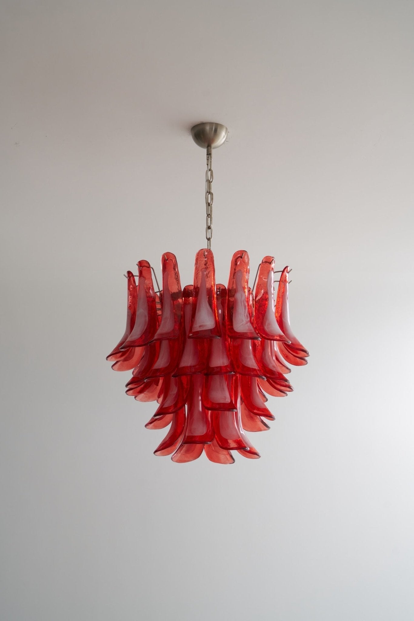 Crimson Glass Murano Petals Chandelier