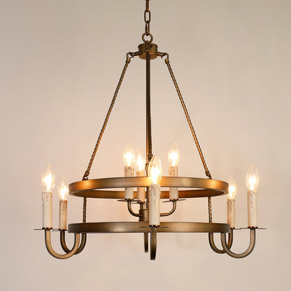 Crowley Wagon Wheel Chandelier