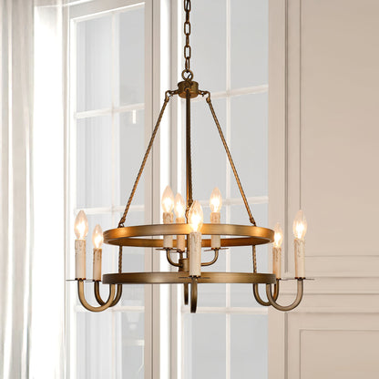 Crowley Wagon Wheel Chandelier
