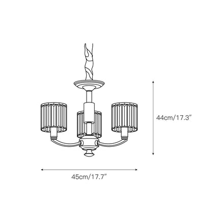 Crystal Column Brass Chandelier