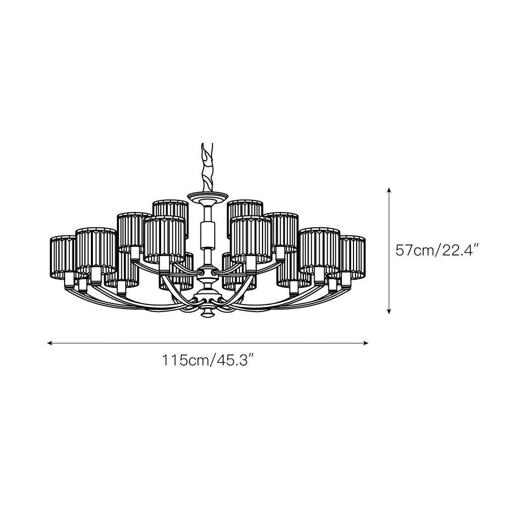 Crystal Column Brass Chandelier