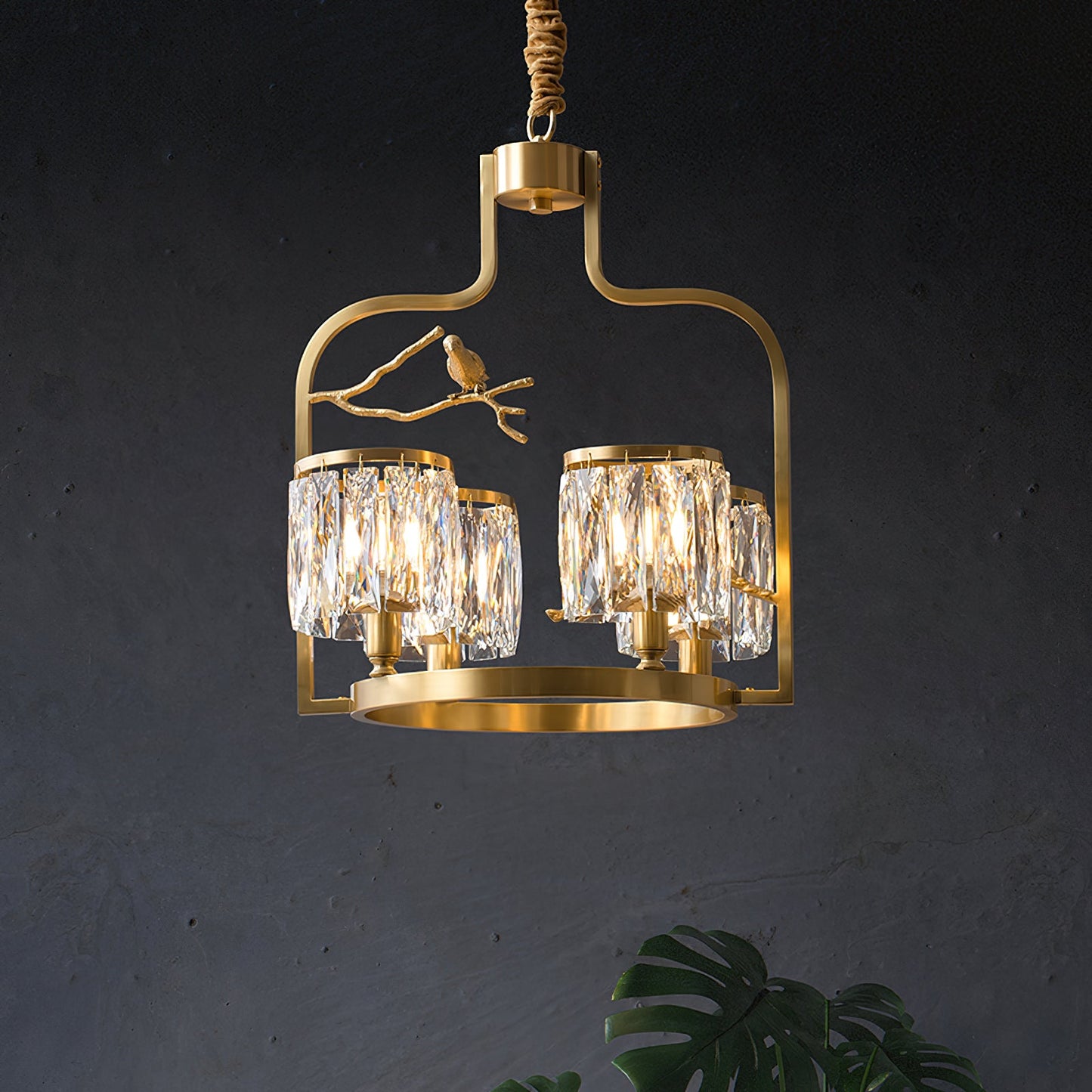 Crystal Bird Chandelier