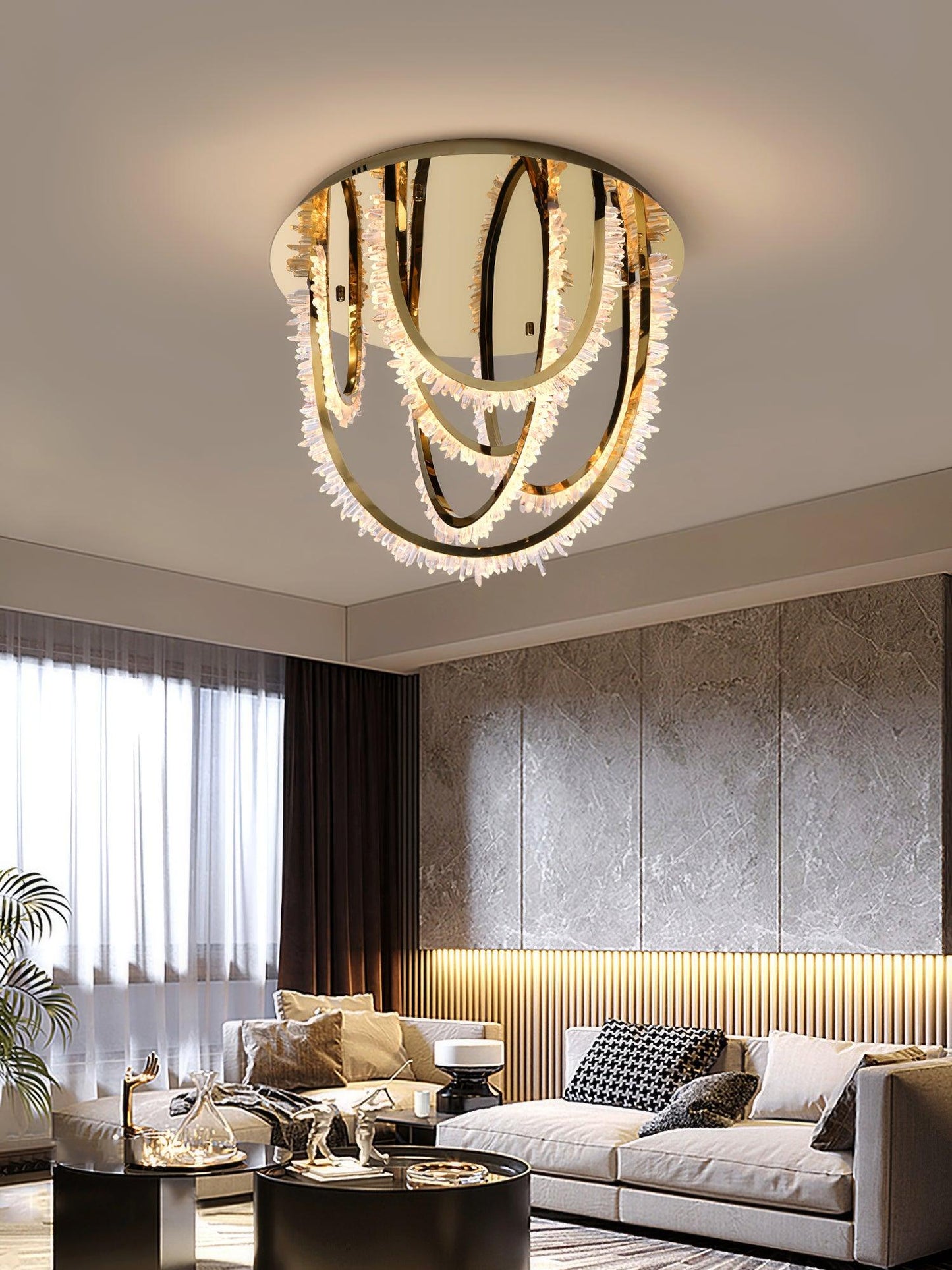Crystal Corde Ceiling Light
