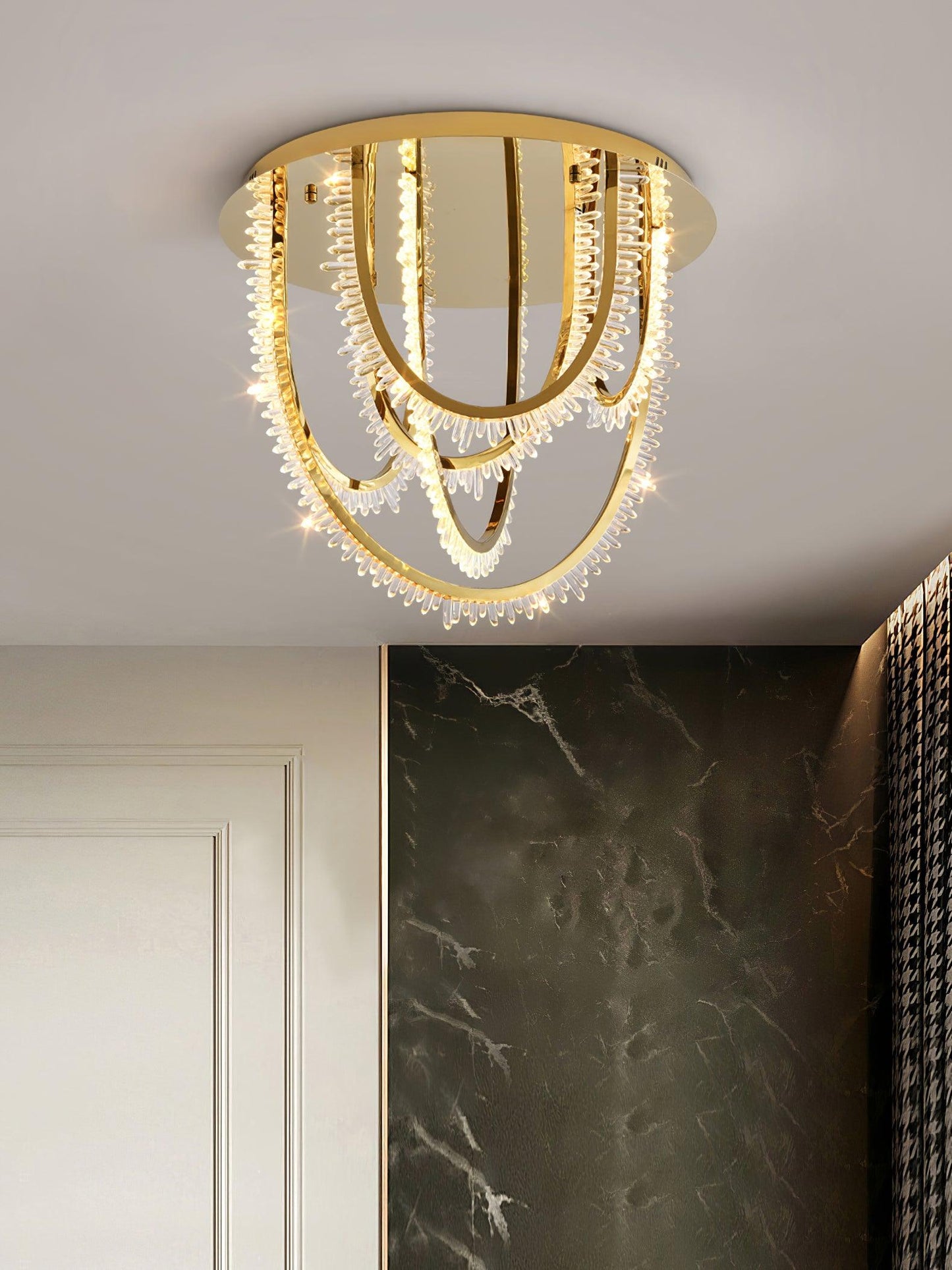 Crystal Corde Ceiling Light