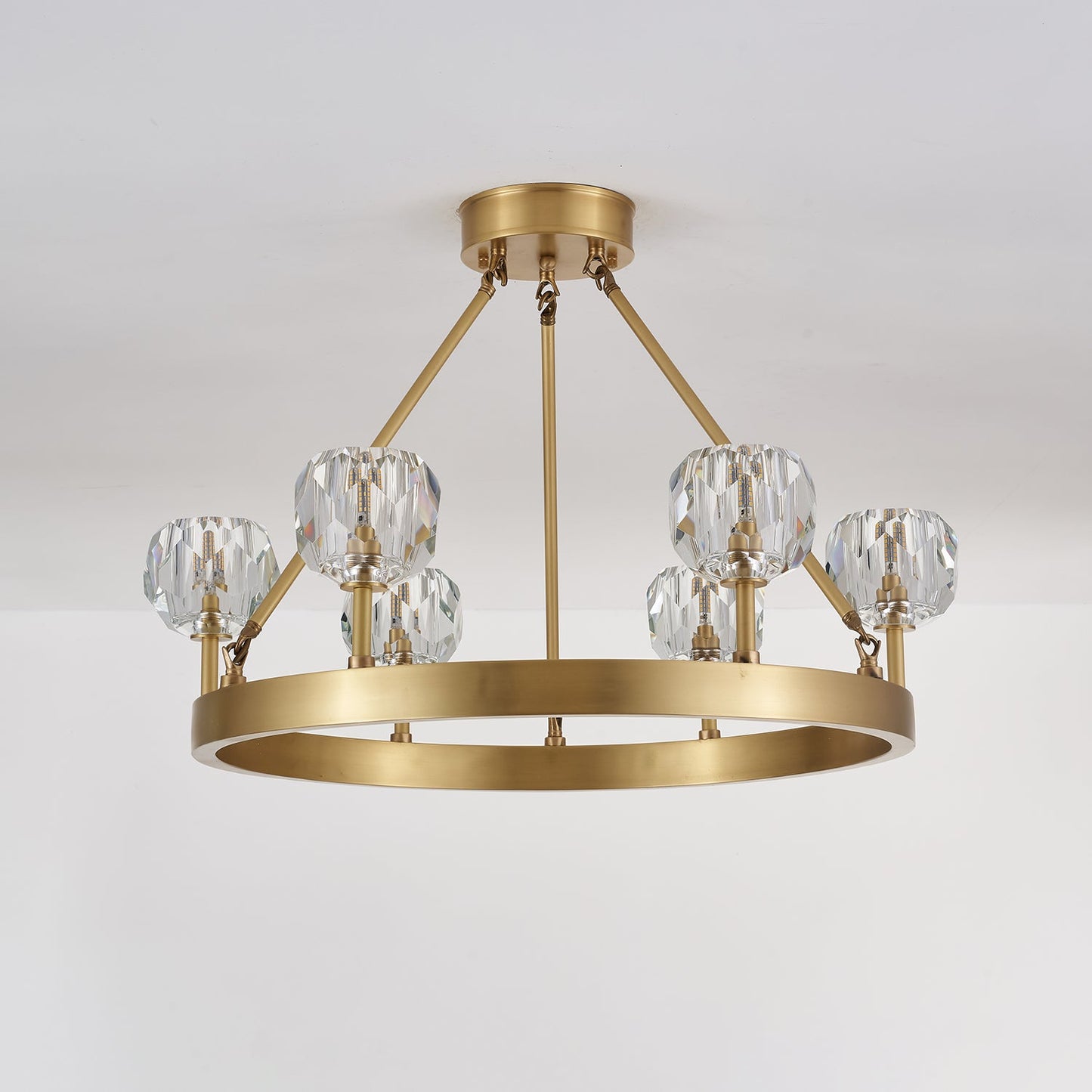 Crystal Round Golden Chandelier