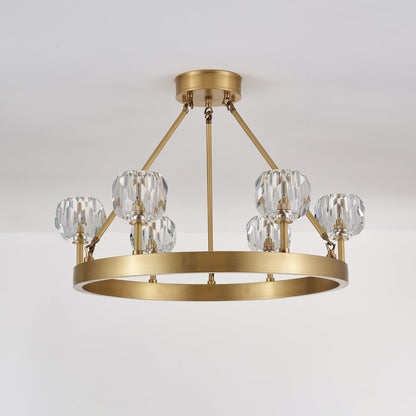 Crystal Round Golden Chandelier