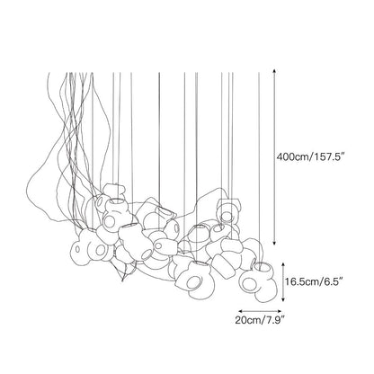 Cumulus Sculptural Glass Cluster Chandelier