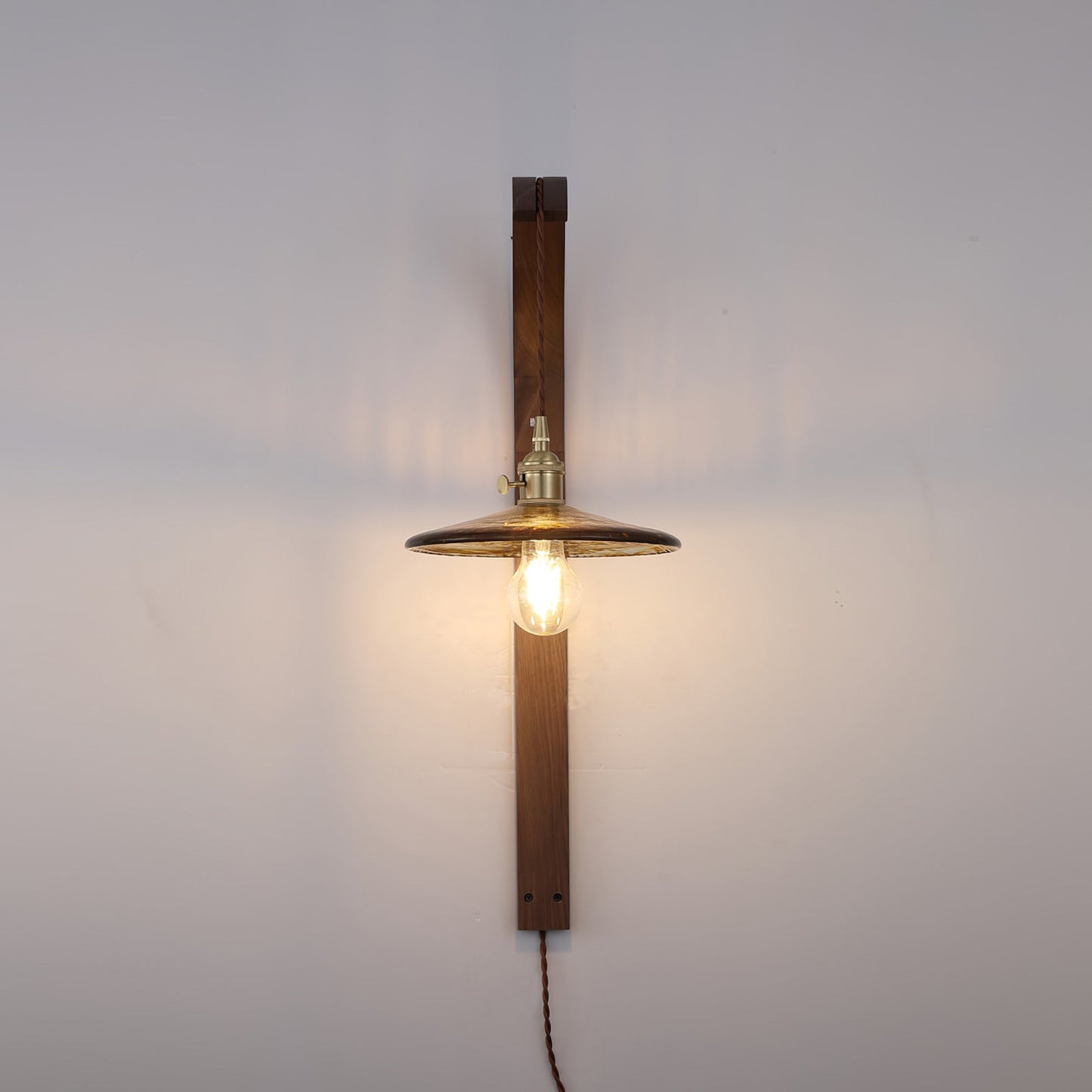 Curved Walnut Ceramic Wall Light