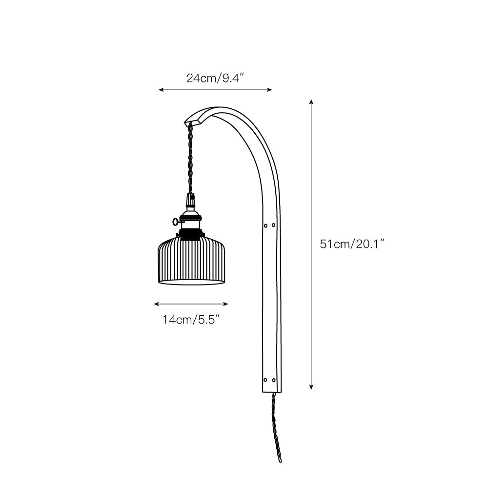 Curved Walnut Ceramic Wall Light