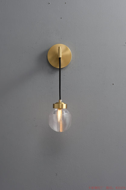 Single crystal ball brass wall sconce