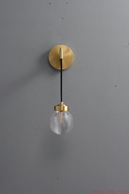 Single crystal ball brass wall sconce