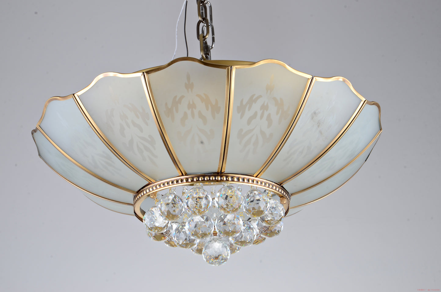 Brass crystal ceiling light