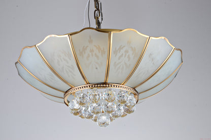 Brass crystal ceiling light