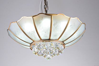 Brass crystal ceiling light