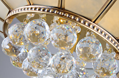 Brass crystal ceiling light