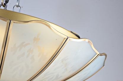 Brass crystal ceiling light