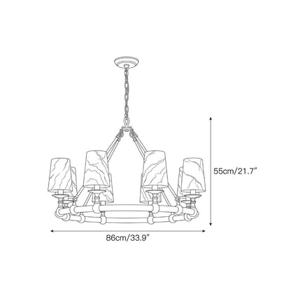 Devon Round Alabaster Chandelier