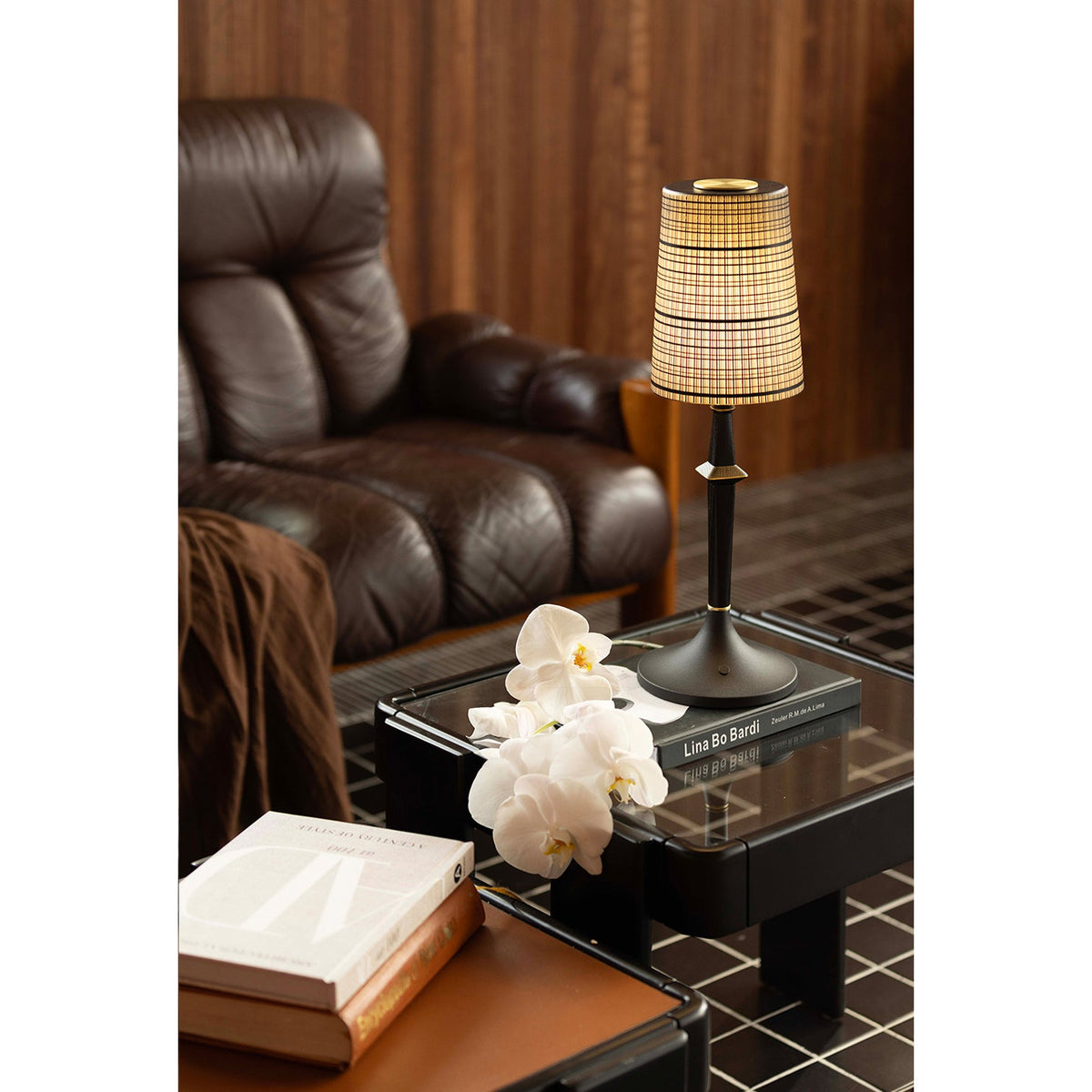 Devon Black Table Lamp (Built-in Battery)