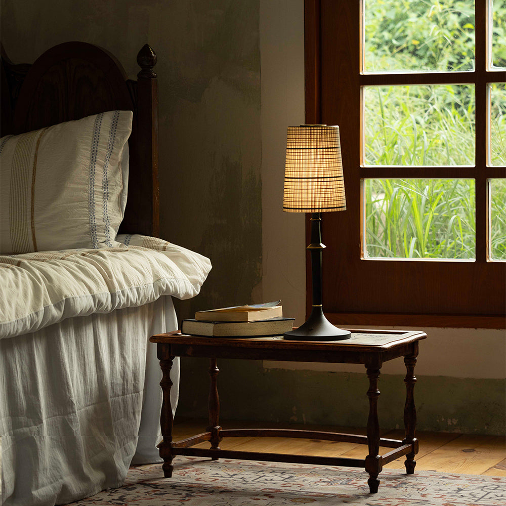 Devon Black Table Lamp (Built-in Battery)