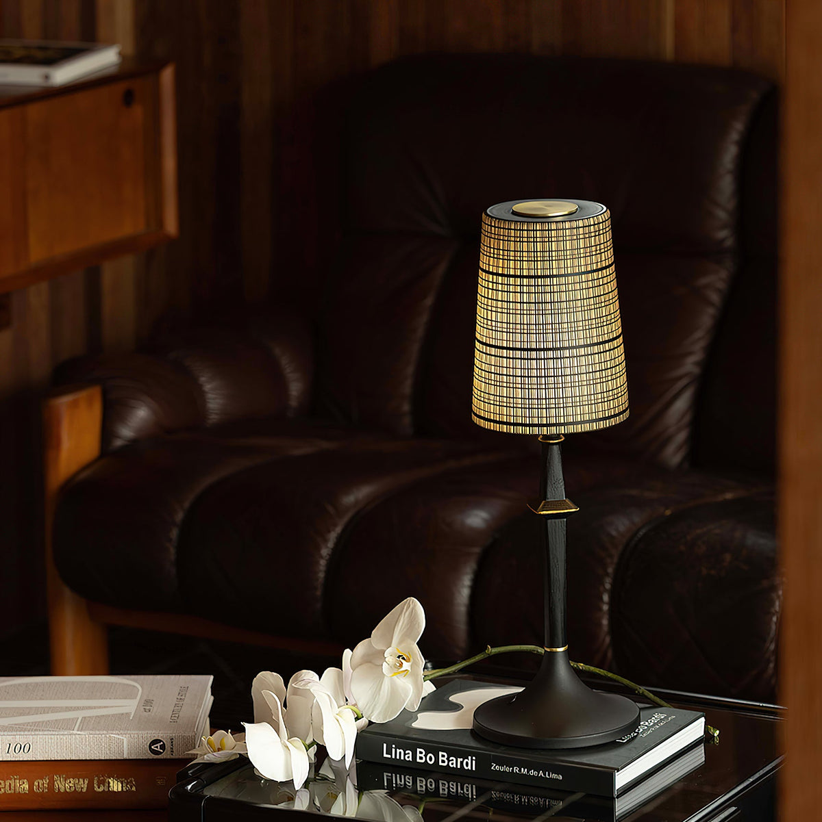 Devon Black Table Lamp (Built-in Battery)