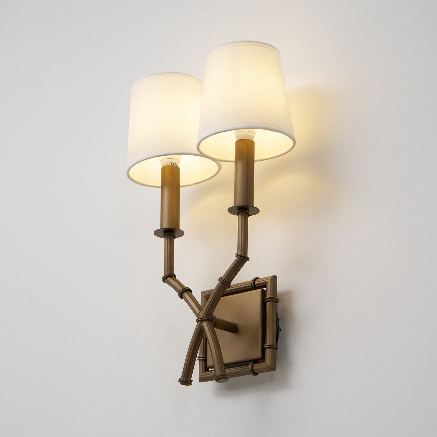 Double Arm Bamboo Sconce