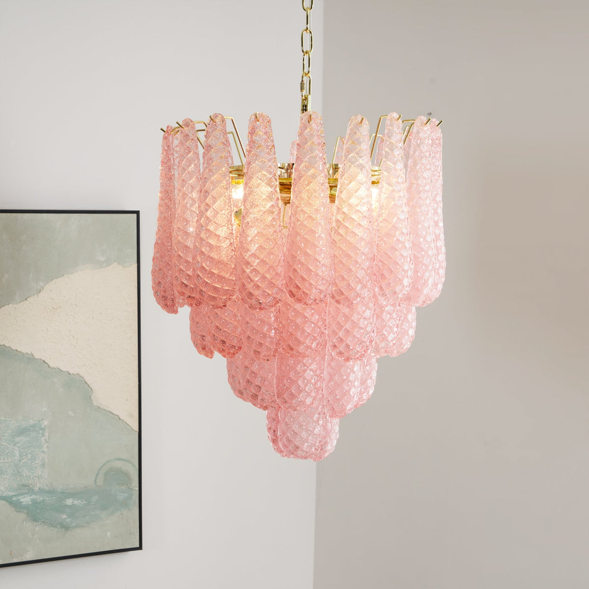 Drop Pink Chandelier
