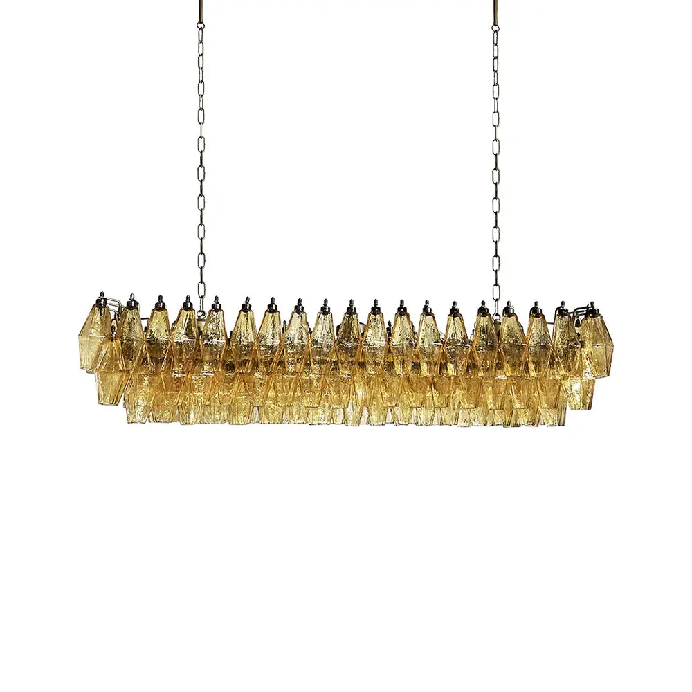Elegant Amber Murano Poliedri Chandelier